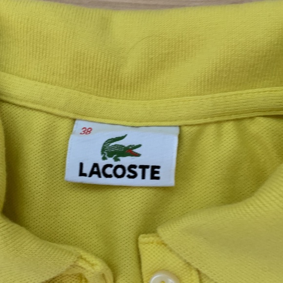 Lacoste woman's polo shirt, short sleeves, yellow. Perfect condition - Picture 3 of 3
